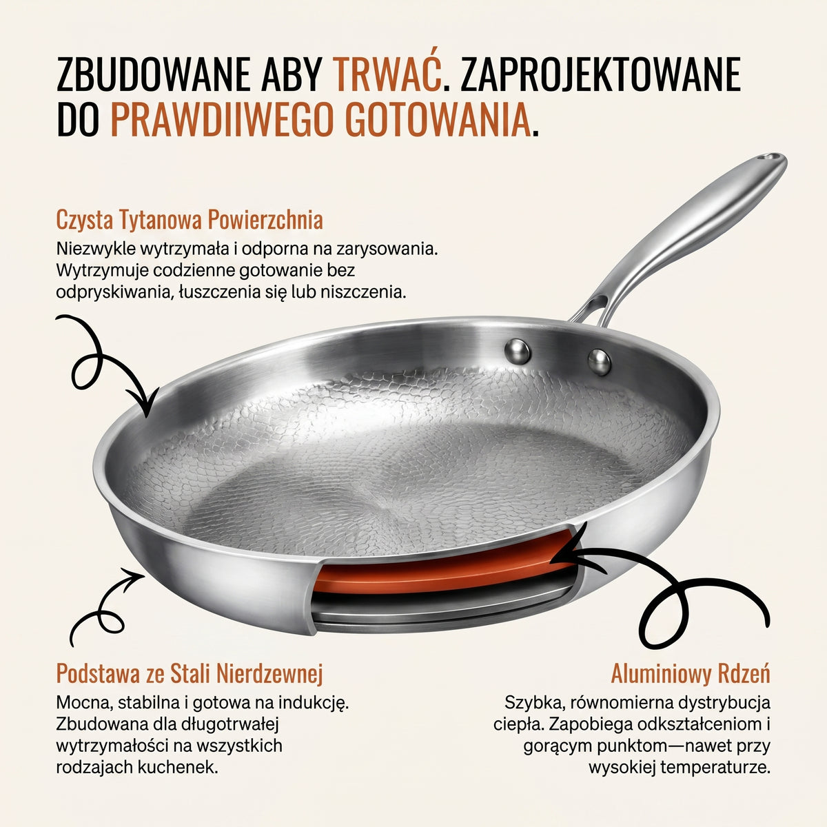 Patelnia z czystego tytanu