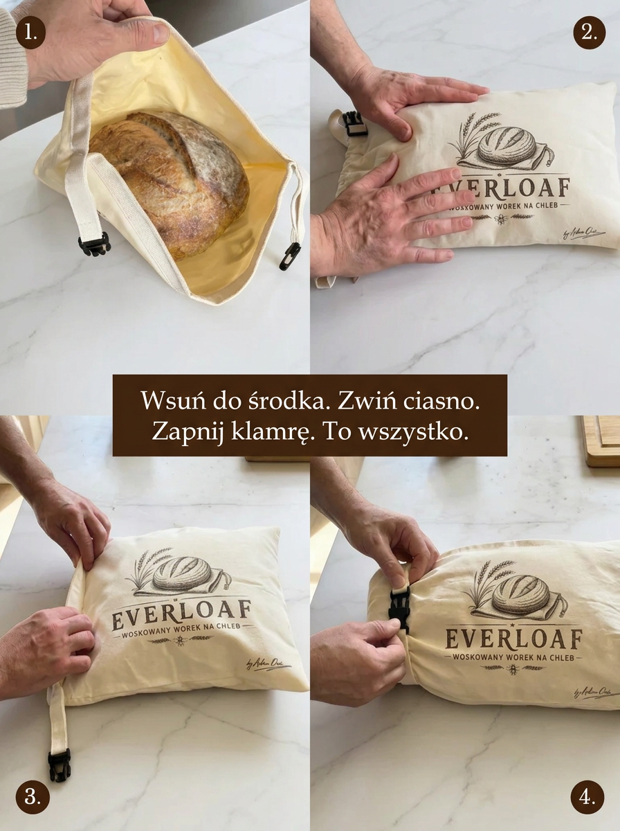 Bawełniano-woskowe worki na pieczywo