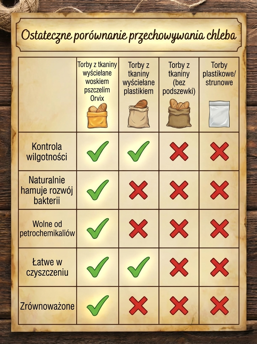 Bawełniano-woskowe worki na pieczywo