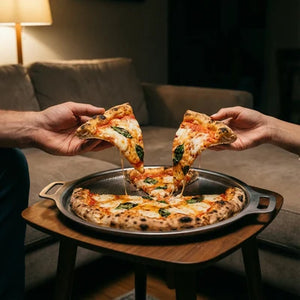 Bleffy™ | Tytanowa płyta stalowa do pizzy – młotkowane wykończenie
